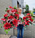 Décoration funéraire avec dahlias - Composition + Bouquet