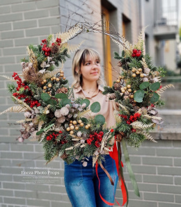 Couronne de Noël asymétrique - 60 cm