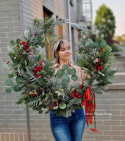 Couronne de Noël asymétrique - 75 cm