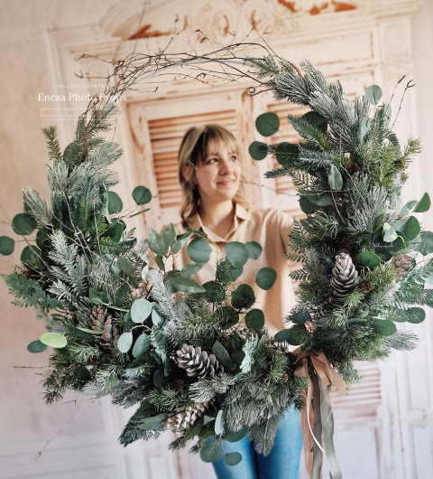 Asymmetrical Christmas wreath - 80 cm