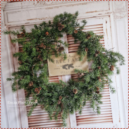 Christmas wreath made of larch - approx. 75 cm