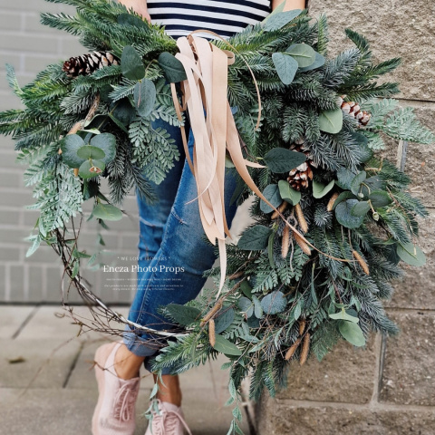 Couronne de Noël asymétrique - 65 cm