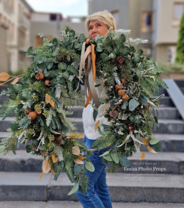 Couronne de Noël asymétrique - 70 cm