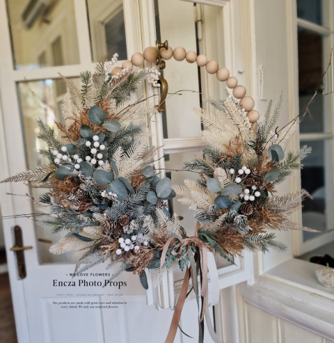 Couronne de Noël asymétrique - 65 cm