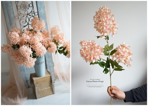 HYDRANGEA - PEACH/IVORY - twig