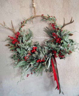 Couronne de Noël asymétrique - 50 cm