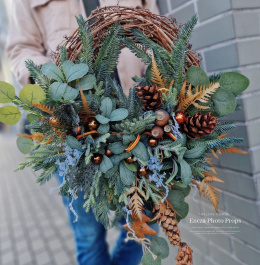 Couronne de Noël asymétrique - 45/70 cm