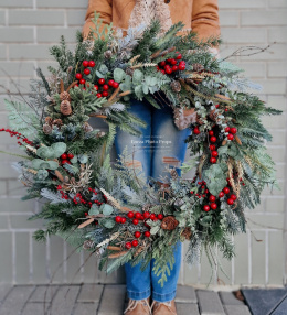 Couronne de Noël symétrique - 75 cm