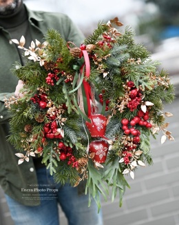 Świąteczny wianek asymetryczny - 50 cm