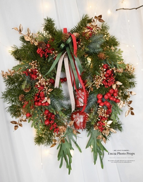 Świąteczny wianek asymetryczny - 50 cm