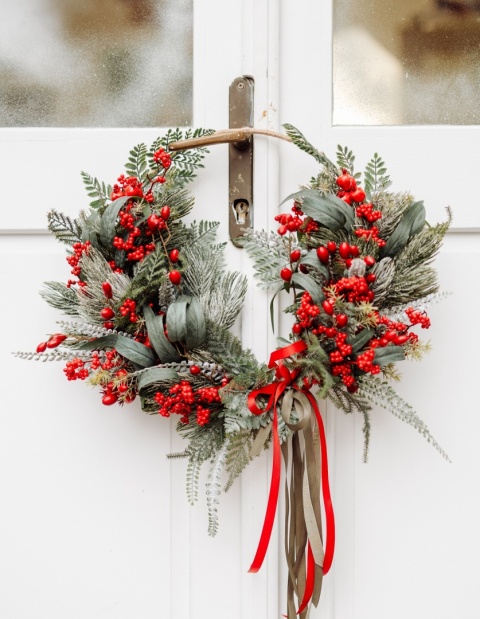 Couronne de Noël asymétrique - 45 cm