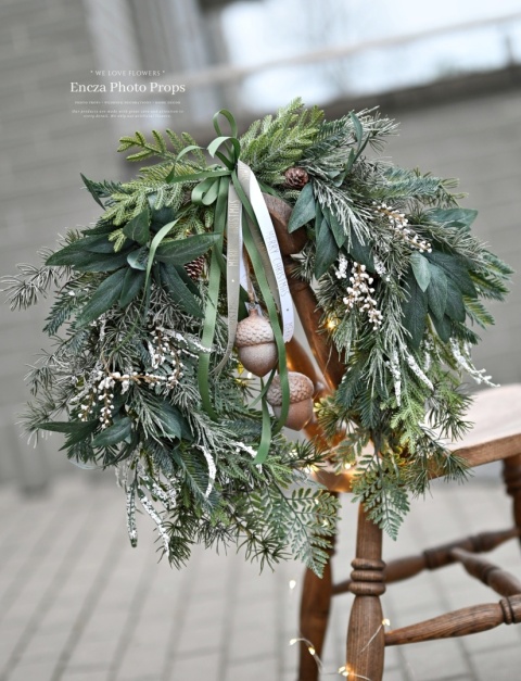 Świąteczny wianek asymetryczny - 50 cm