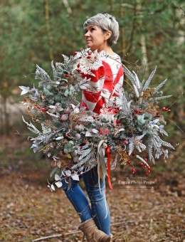 Świąteczny wianek asymetryczny - 75 cm