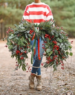 Świąteczny wianek asymetryczny - 90 cm