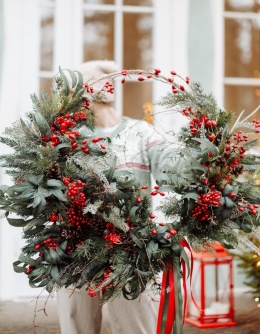 Asymmetrical Christmas wreath - 90 cm