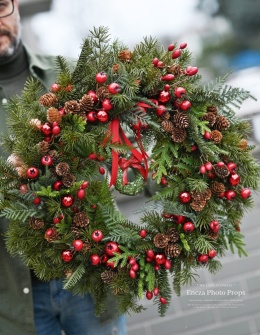 Świąteczny wianek symetryczny - ok 60 cm