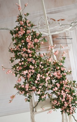 Set of rose branches - MAUVE PINK - 150 cm + 120 cm