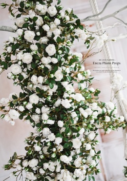 Set of rose branches - WHITE - 150 cm + 120 cm