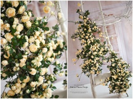 Set of rose branches - LEMON - 150 cm + 120 cm