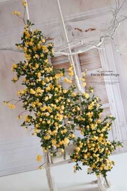Set of rose branches - YELLOW - 150 cm + 120 cm