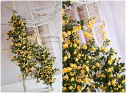 Set of rose branches - YELLOW - 150 cm + 120 cm