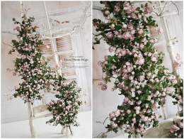 Set of rose branches - DIRTY PINK - 150 cm + 120 cm