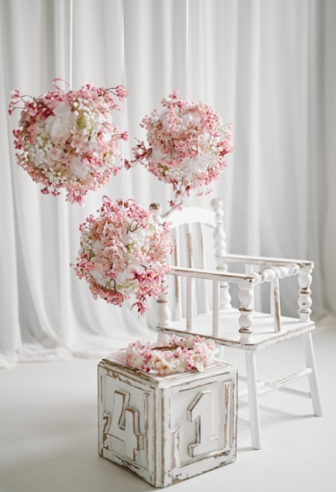 Kwiatowe kule + wianek