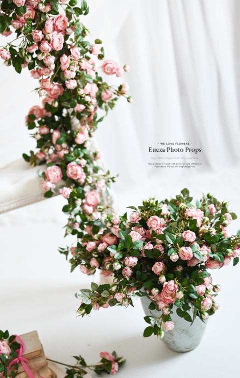 Zestaw girland - różyczki - MAUVE PINK - 2x160 cm