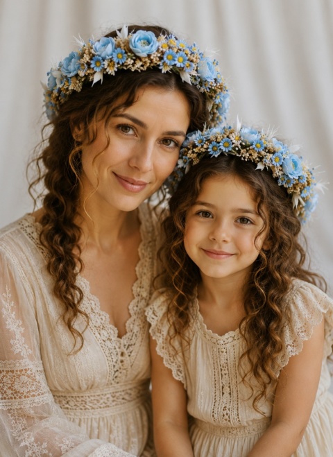 Wianki symetryczne - mama + córka