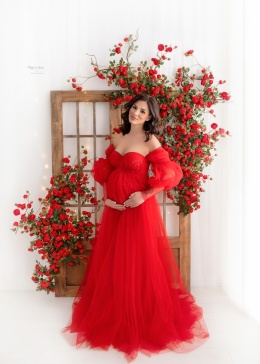 Set of rose branches - RED - 150 cm + 120 cm