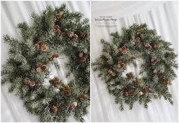 Wianek z modrzewia - ok.60 cm - RUSTIC