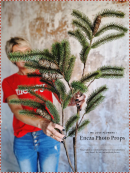 Spruce branch with pine cones - 115 cm
