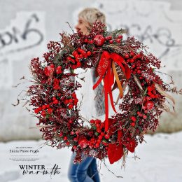 Świąteczny wianek - Red Christmas - 55 cm