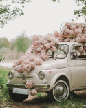 Branch of painted hydrangea DIRTY PINK - 160 cm